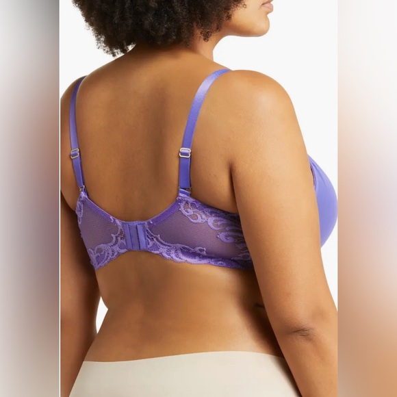 NWT NATORI Full Figure Underwire Feather Bra Neon Rose or Blue Lavender 30D $34 - Picture 3 of 3